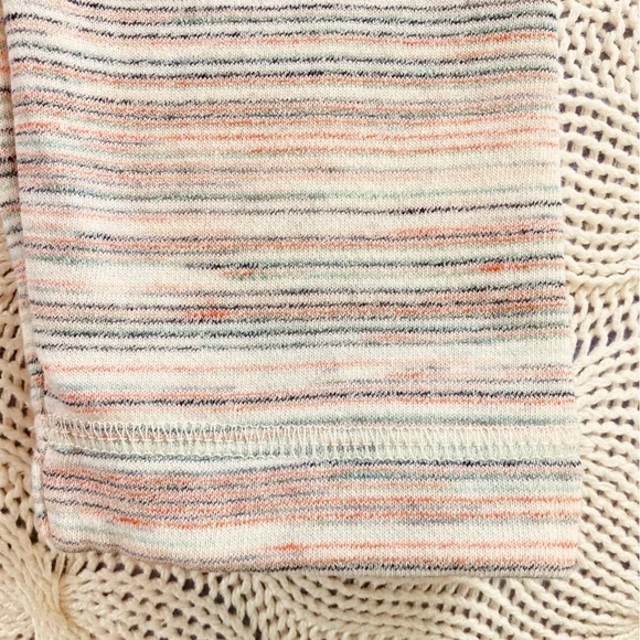 Talbots Featherweight Fleece Zip Hem‎ Pullover Space Dye Stripe Petite (Size L) - Picture 10 of 14